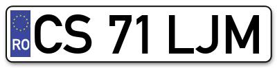 Placuta inmatriculare numar auto  CS-71-LJM, CS 71 LJM, CS71LJM