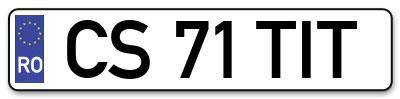 Placuta inmatriculare numar auto  CS-71-TIT, CS 71 TIT, CS71TIT