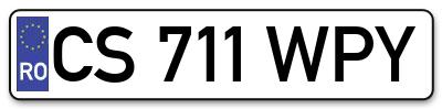 Placuta inmatriculare numar auto  CS-711-WPY, CS 711 WPY, CS711WPY