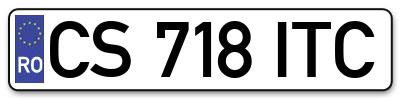 Placuta inmatriculare numar auto  CS-718-ITC, CS 718 ITC, CS718ITC