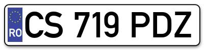 Placuta inmatriculare numar auto  CS-719-PDZ, CS 719 PDZ, CS719PDZ