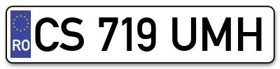 Placuta inmatriculare numar auto  CS-719-UMH, CS 719 UMH, CS719UMH