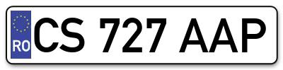 Placuta inmatriculare numar auto  CS-727-AAP, CS 727 AAP, CS727AAP