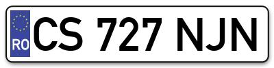 Placuta inmatriculare numar auto  CS-727-NJN, CS 727 NJN, CS727NJN