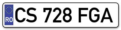 Placuta inmatriculare numar auto  CS-728-FGA, CS 728 FGA, CS728FGA