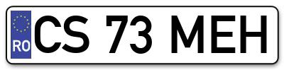 Placuta inmatriculare numar auto  CS-73-MEH, CS 73 MEH, CS73MEH