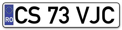 Placuta inmatriculare numar auto  CS-73-VJC, CS 73 VJC, CS73VJC