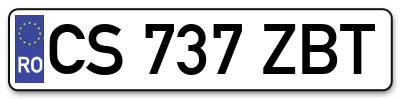 Placuta inmatriculare numar auto  CS-737-ZBT, CS 737 ZBT, CS737ZBT