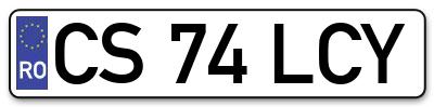 Placuta inmatriculare numar auto  CS-74-LCY, CS 74 LCY, CS74LCY