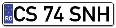 Placuta inmatriculare numar auto  CS-74-SNH, CS 74 SNH, CS74SNH