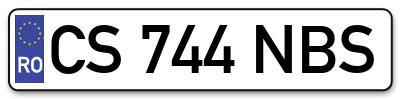 Placuta inmatriculare numar auto  CS-744-NBS, CS 744 NBS, CS744NBS