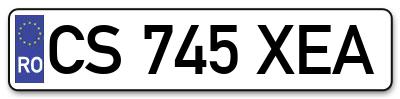Placuta inmatriculare numar auto  CS-745-XEA, CS 745 XEA, CS745XEA