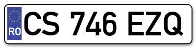 Placuta inmatriculare numar auto  CS-746-EZQ, CS 746 EZQ, CS746EZQ