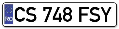 Placuta inmatriculare numar auto  CS-748-FSY, CS 748 FSY, CS748FSY