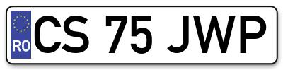 Placuta inmatriculare numar auto  CS-75-JWP, CS 75 JWP, CS75JWP