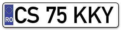 Placuta inmatriculare numar auto  CS-75-KKY, CS 75 KKY, CS75KKY