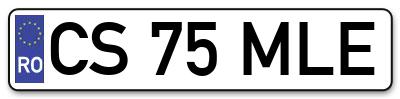 Placuta inmatriculare numar auto  CS-75-MLE, CS 75 MLE, CS75MLE