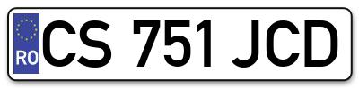 Placuta inmatriculare numar auto  CS-751-JCD, CS 751 JCD, CS751JCD