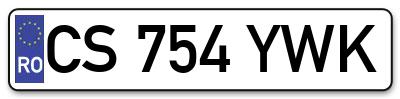 Placuta inmatriculare numar auto  CS-754-YWK, CS 754 YWK, CS754YWK