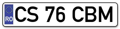 Placuta inmatriculare numar auto  CS-76-CBM, CS 76 CBM, CS76CBM