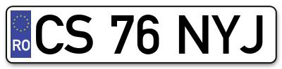 Placuta inmatriculare numar auto  CS-76-NYJ, CS 76 NYJ, CS76NYJ