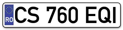 Placuta inmatriculare numar auto  CS-760-EQI, CS 760 EQI, CS760EQI