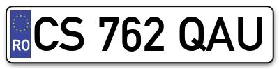 Placuta inmatriculare numar auto  CS-762-QAU, CS 762 QAU, CS762QAU