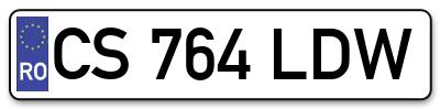 Placuta inmatriculare numar auto  CS-764-LDW, CS 764 LDW, CS764LDW