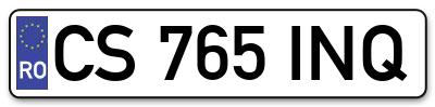 Placuta inmatriculare numar auto  CS-765-INQ, CS 765 INQ, CS765INQ