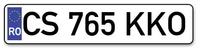 Placuta inmatriculare numar auto  CS-765-KKO, CS 765 KKO, CS765KKO