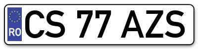 Placuta inmatriculare numar auto  CS-77-AZS, CS 77 AZS, CS77AZS