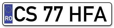 Placuta inmatriculare numar auto  CS-77-HFA, CS 77 HFA, CS77HFA