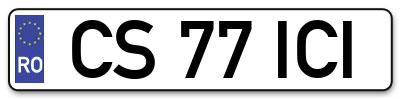 Placuta inmatriculare numar auto  CS-77-ICI, CS 77 ICI, CS77ICI
