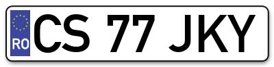 Placuta inmatriculare numar auto  CS-77-JKY, CS 77 JKY, CS77JKY