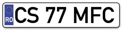 Placuta inmatriculare numar auto  CS-77-MFC, CS 77 MFC, CS77MFC