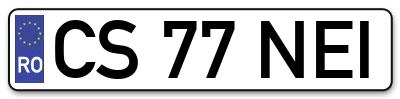 Placuta inmatriculare numar auto  CS-77-NEI, CS 77 NEI, CS77NEI