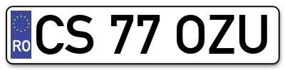 Placuta inmatriculare numar auto  CS-77-OZU, CS 77 OZU, CS77OZU