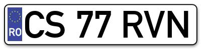 Placuta inmatriculare numar auto  CS-77-RVN, CS 77 RVN, CS77RVN