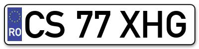 Placuta inmatriculare numar auto  CS-77-XHG, CS 77 XHG, CS77XHG