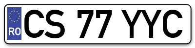 Placuta inmatriculare numar auto  CS-77-YYC, CS 77 YYC, CS77YYC