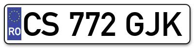 Placuta inmatriculare numar auto  CS-772-GJK, CS 772 GJK, CS772GJK