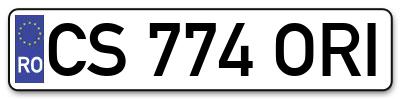 Placuta inmatriculare numar auto  CS-774-ORI, CS 774 ORI, CS774ORI