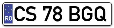 Placuta inmatriculare numar auto  CS-78-BGQ, CS 78 BGQ, CS78BGQ