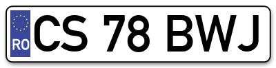 Placuta inmatriculare numar auto  CS-78-BWJ, CS 78 BWJ, CS78BWJ