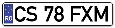 Placuta inmatriculare numar auto  CS-78-FXM, CS 78 FXM, CS78FXM
