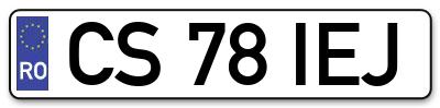 Placuta inmatriculare numar auto  CS-78-IEJ, CS 78 IEJ, CS78IEJ
