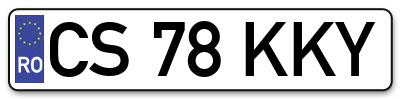Placuta inmatriculare numar auto  CS-78-KKY, CS 78 KKY, CS78KKY