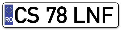 Placuta inmatriculare numar auto  CS-78-LNF, CS 78 LNF, CS78LNF