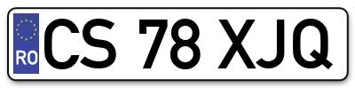 Placuta inmatriculare numar auto  CS-78-XJQ, CS 78 XJQ, CS78XJQ