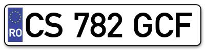 Placuta inmatriculare numar auto  CS-782-GCF, CS 782 GCF, CS782GCF
